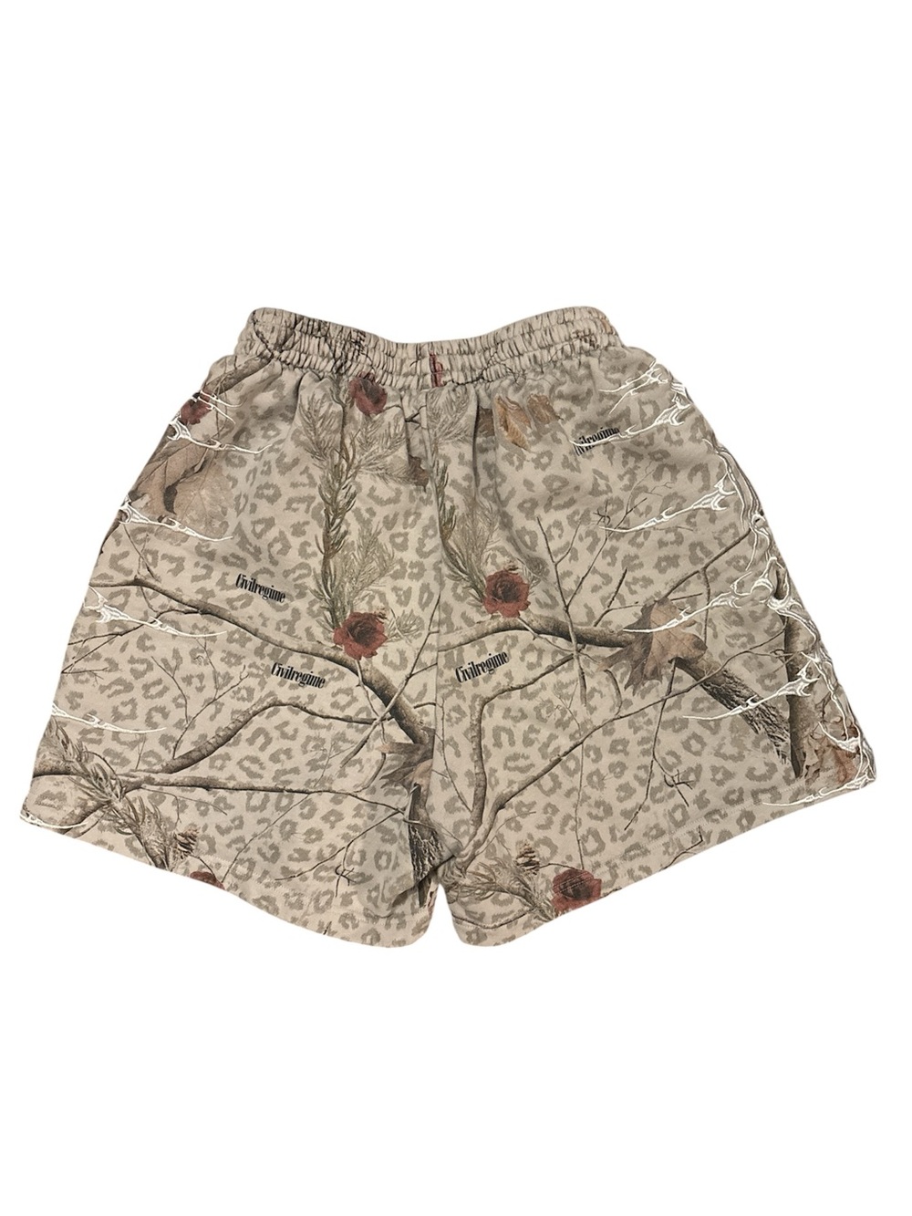 Civil Regime Cheetah Gray Cotton Shorts Size: Small - Picture 2 of 8